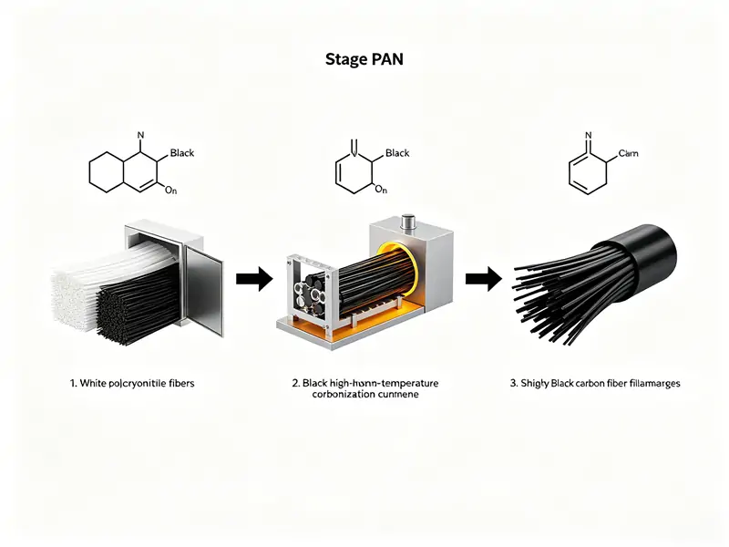 polyacrylonitrile to carbon fiber conversion process