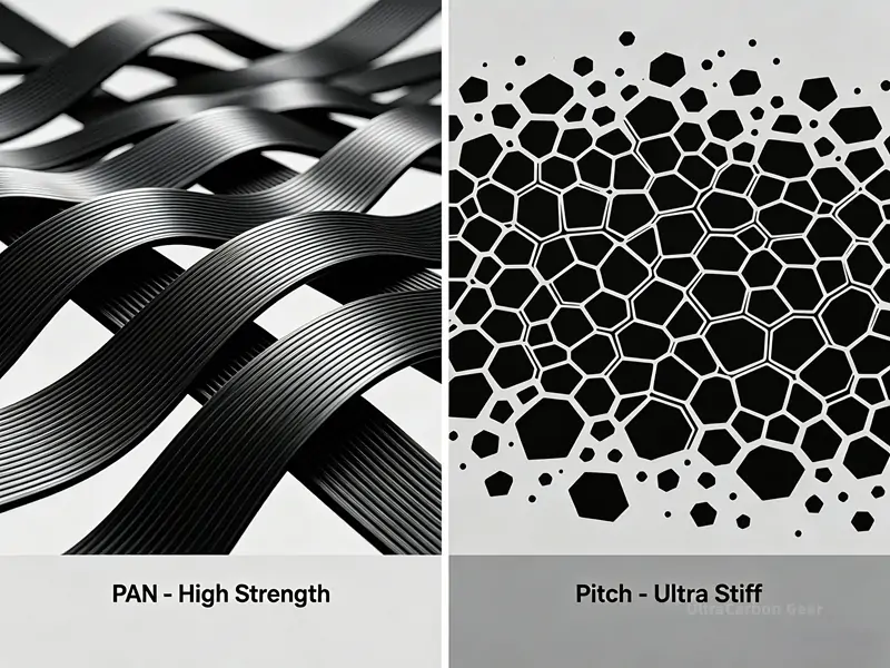PAN vs pitch carbon fiber microstructure comparison