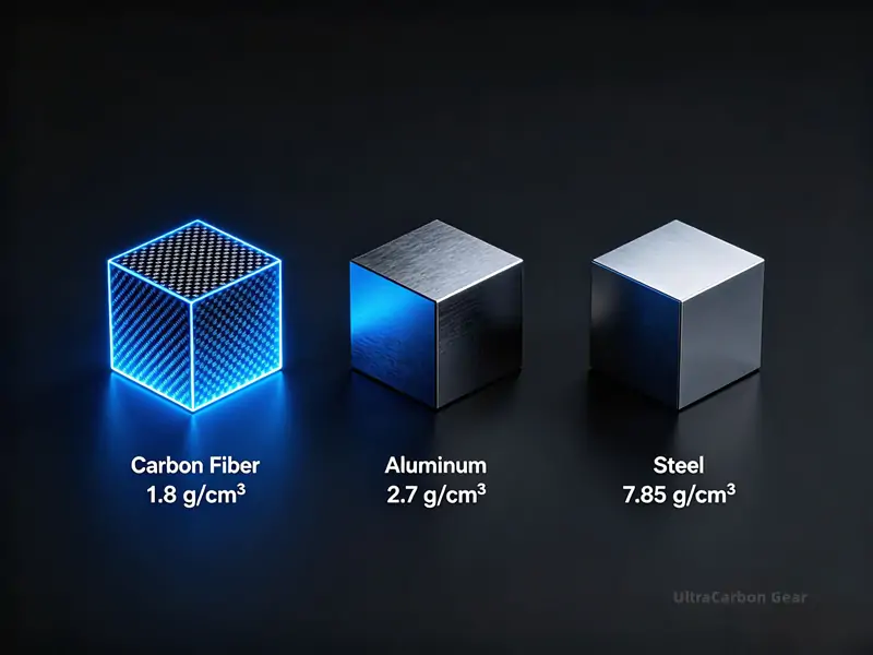 carbon fiber vs steel weight comparison infographic